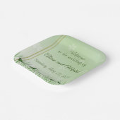 Groene vlinder met lichtgroen - bruiloft papieren bordje (Gebogen)