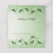 Groene vlinder met lichtgroen - bruiloft plaatskaartje (Buitenkant ongevouwen)