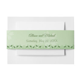 Groene vlinder met lichtgroen - bruiloft uitnodigingen wikkel