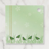 Groene vlinder met lichtgroen - trouwdank je wel bedankjes labels (Achterkant)