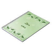 Groene vlinder op lichtgroen - aanpasbaar notitieboek (Linkerzijde)