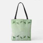 Groene vlinder op lichtgroen - aanpasbaar tote bag (Achterkant)