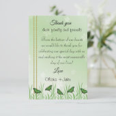 Groene vlinder op lichtgroen - bedankkaart (Staand voorkant)