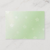 Groene vlinder op lichtgroen - informatiekaartje (Achterkant)