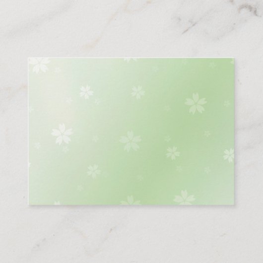 Groene vlinder op lichtgroen - informatiekaartje (Achterkant)