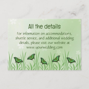 Groene vlinder op lichtgroen - informatiekaartje