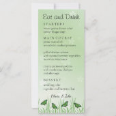 Groene vlinder op lichtgroen - menukaart (Voorkant)