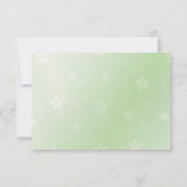 Groene vlinder op lichtgroen  -  RSVP kaartje (Achterkant)