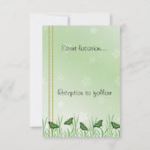 Groene vlinder op lichtgroen - save the date (Achterkant)