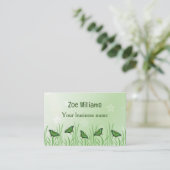 Groene vlinder op lichtgroen - visitekaartje (Staand voorkant)