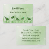 Groene vlinder op lichtgroen - visitekaartje (Voorkant / Achterkant)