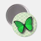 Groene Vlinder op Patroon Magneet (Voorkant / Achterkant)