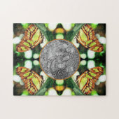 Groene Vlinder Poseer Kader Maak Je Eigen Foto Legpuzzel (Horizontaal)