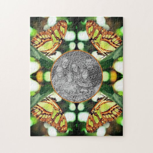 Groene Vlinder Poseer Kader Maak Je Eigen Foto Legpuzzel (Verticaal)