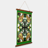 Groene vlinder Posing Abstract Hangend Wandkleed (Gebogen)
