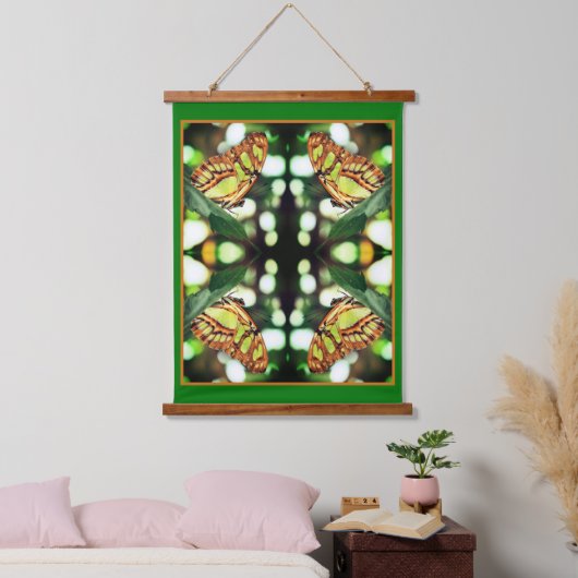 Groene vlinder Posing Abstract Hangend Wandkleed (Slaapkamer)