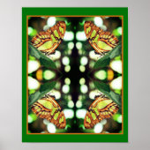Groene vlinder Posing Abstract Poster (Voorkant)