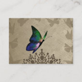  groene vlinder Quinceañera RSVP-kaart Advieskaart (Achterkant)