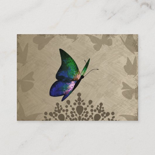  groene vlinder Quinceañera RSVP-kaart Advieskaart (Achterkant)