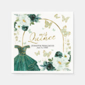 Groene Vlinder Quinceanera Servetten Bloemen (Voorkant)