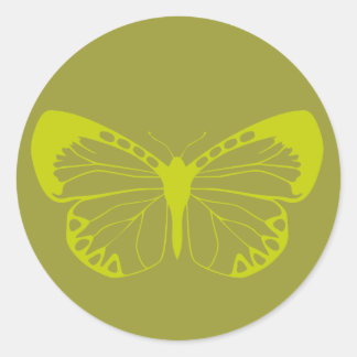 Groene vlinder ronde sticker