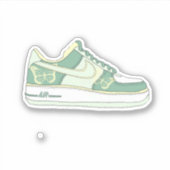 Groene Vlinder sneakers Jordan kostuum Sticker (Voorkant)