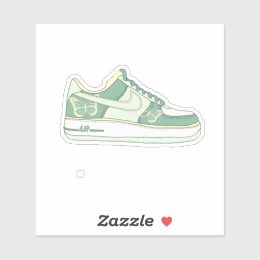 Groene Vlinder sneakers Jordan kostuum Sticker (Vel)