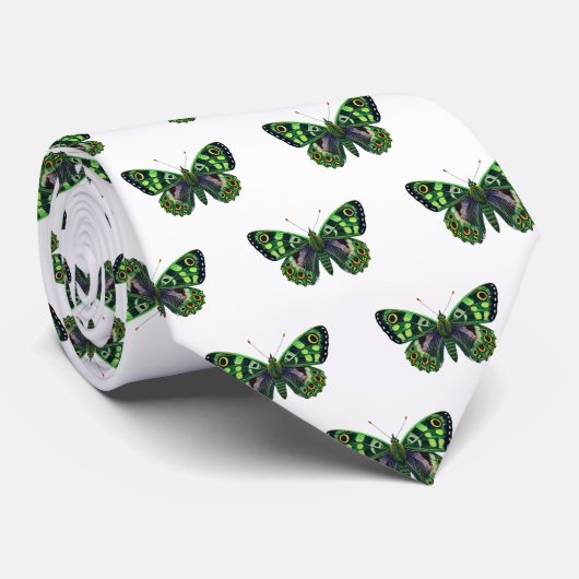 Groene vlinder stropdas (Opgerold)