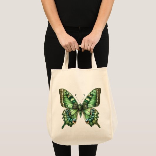 Groene vlinder tote bag (Voorkant (product))
