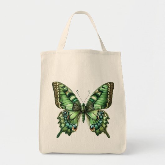 Groene vlinder tote bag (Voorkant)