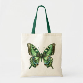 Groene vlinder tote bag
