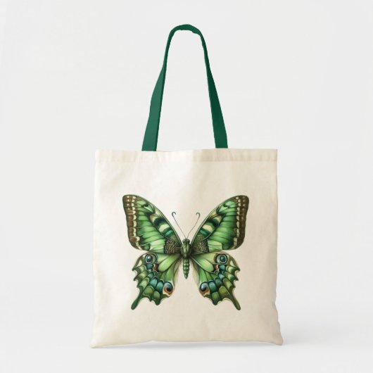 Groene vlinder tote bag (Voorkant)