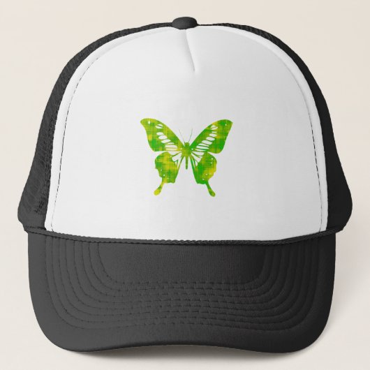 Groene vlinder trucker pet (Voorkant)