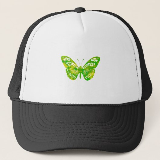 Groene Vlinder Trucker Pet (Voorkant)