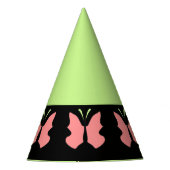 Groene vlinder verjaardagsfeestje feesthoedjes (Voorkant)