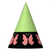Groene vlinder verjaardagsfeestje feesthoedjes (Links)