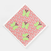 Groene vlinder verjaardagsfeestje servet (Hoek)