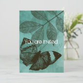 Groene vlinder verlaat Baby shower Kaart (Staand voorkant)