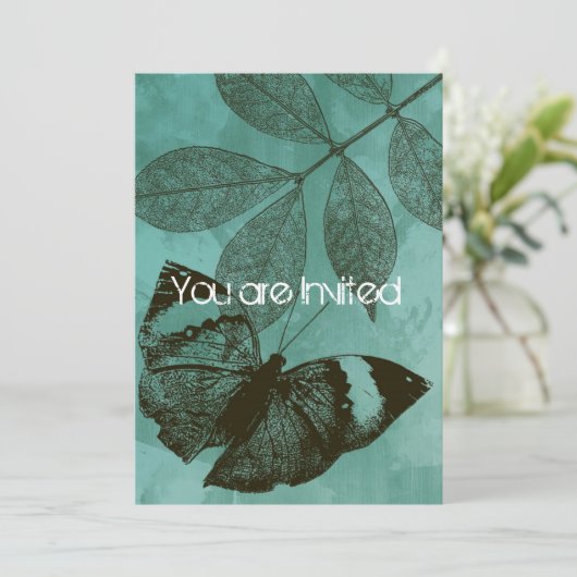 Groene vlinder verlaat Baby shower Kaart (Staand voorkant)