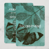 Groene vlinder verlaat Baby shower Kaart (Voorkant / Achterkant)