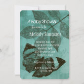 Groene vlinder verlaat Baby shower Kaart (Achterkant)