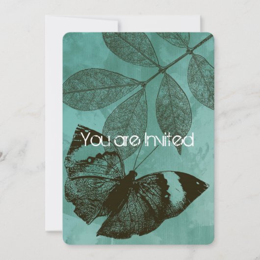 Groene vlinder verlaat Baby shower Kaart (Voorkant)