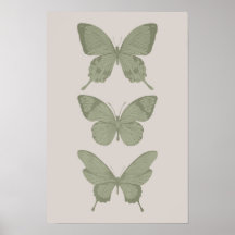 Groene Vlinder Wandkunst Wijze Groene Kunst Print