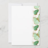 Groene Vlinder Witte Bloem Bloesem Save The Date (Voorkant)