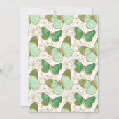 Groene Vlinder Witte Bloem Bloesem Save The Date (Achterkant)