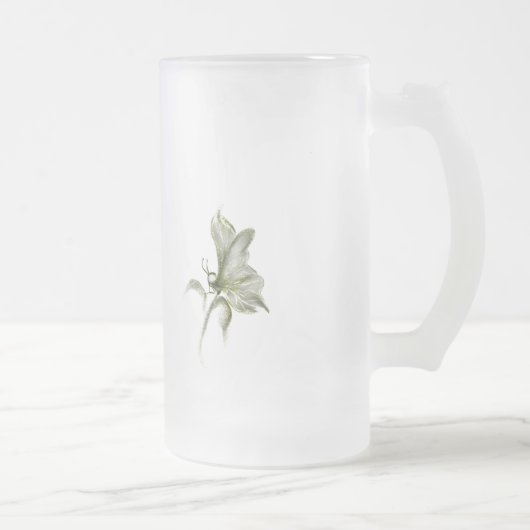 Groene vlinder witte bloemige bevroren mok (Rechts)