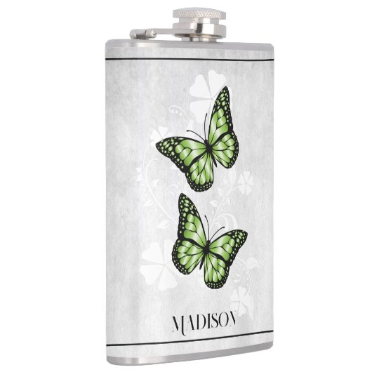 Groene vlinderfleskolf heupfles (Rechts)