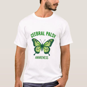Groene Vlinderpictogram voor Cerebral Palsy Awaren T-shirt