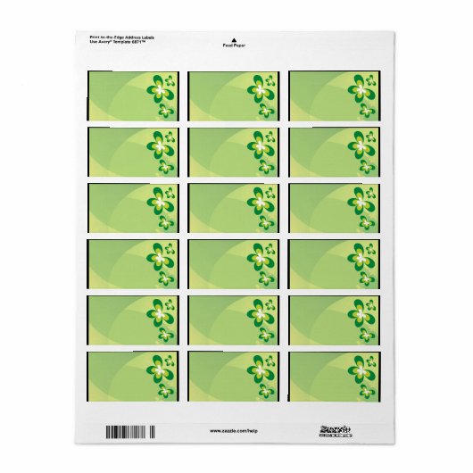 Groene Vlinders Blank Etiket (Full Sheet)