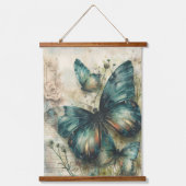 groene vlinders hangend wandkleed (Voorkant)